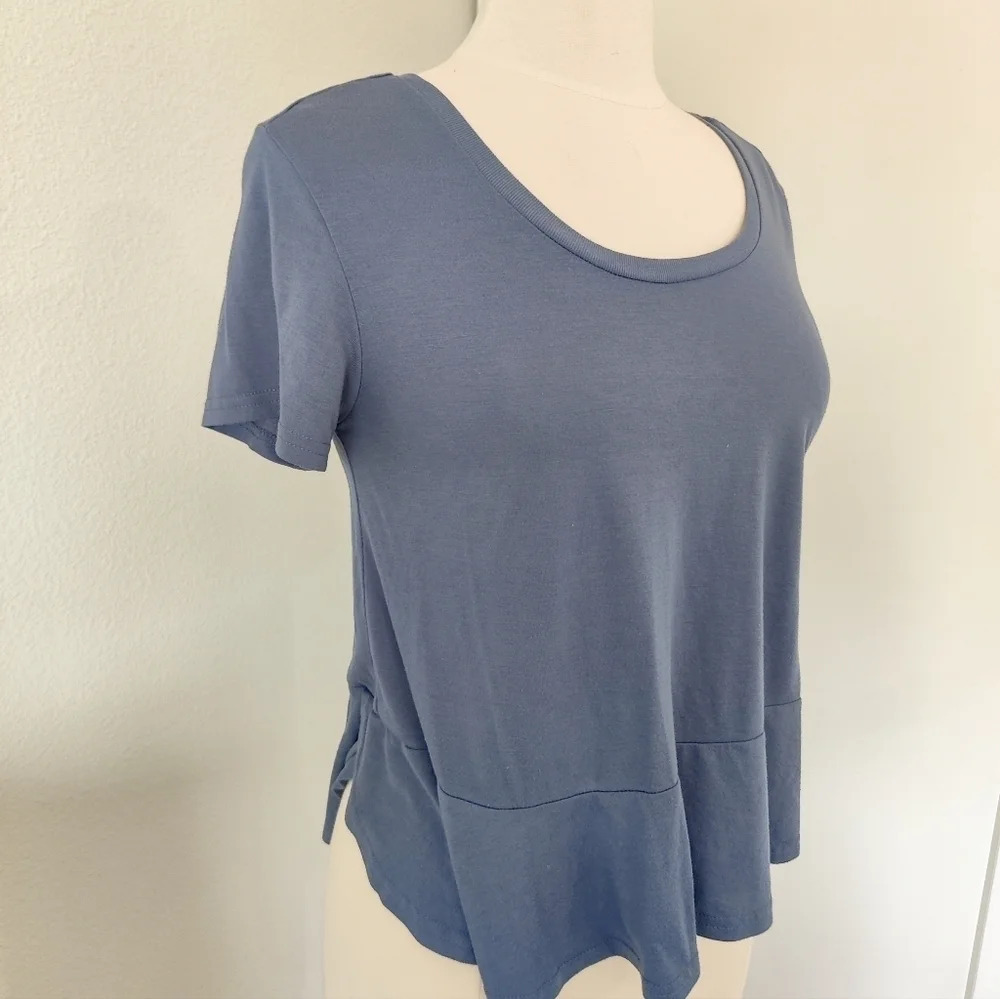 Blue Ruffled Short sleeve top - Picture 6 of 6